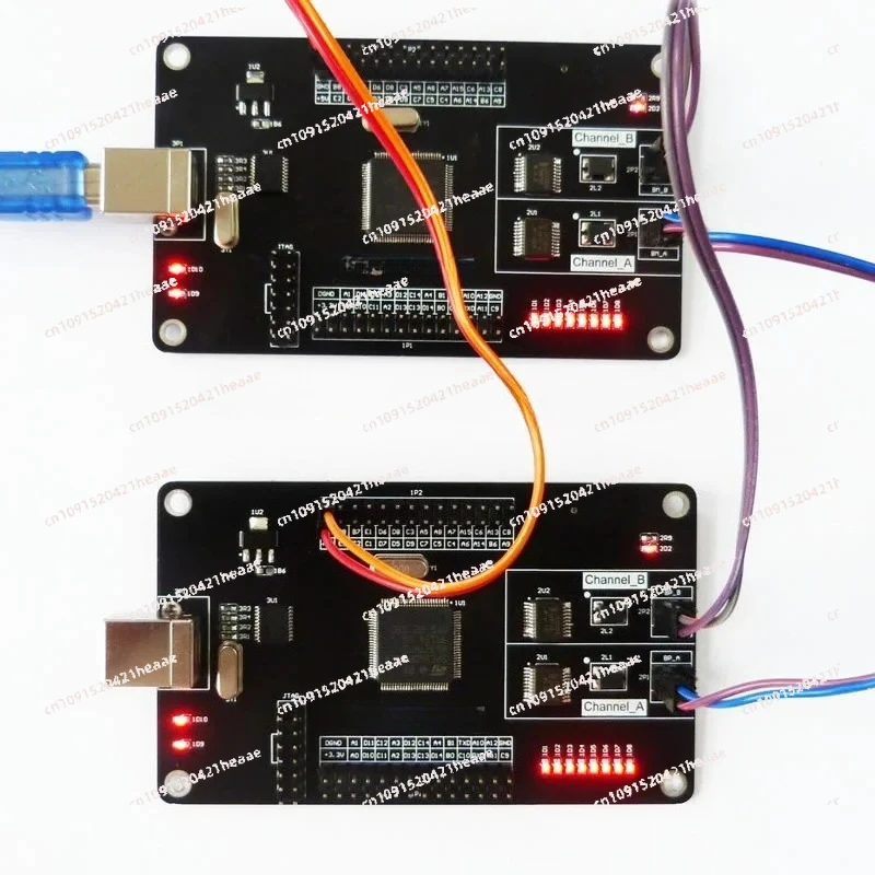 

Suitable for development board two-machine communication,to serial port, to CAN. Master control