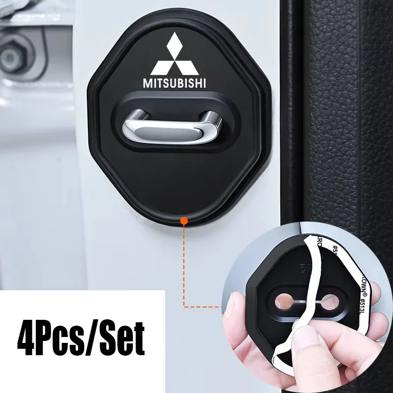 

Car Door Lock Cover Silicone Anti-Collision Pad for Mitsubishi ASX Lancer Cordia Pajero Outlander Eclipse Galant Mirage L200 EVO