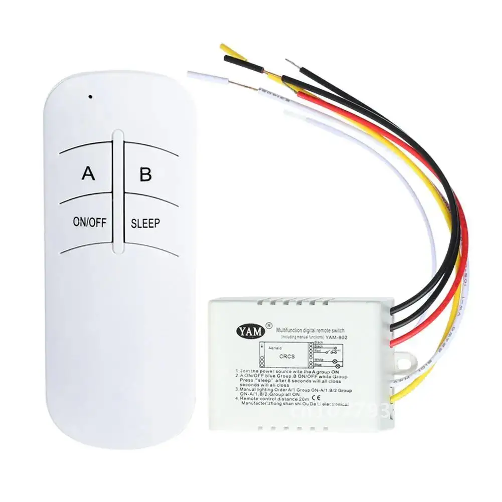 

Wireless ON/OFF 220V Lamp Remote Control Switch Receiver Transmitter