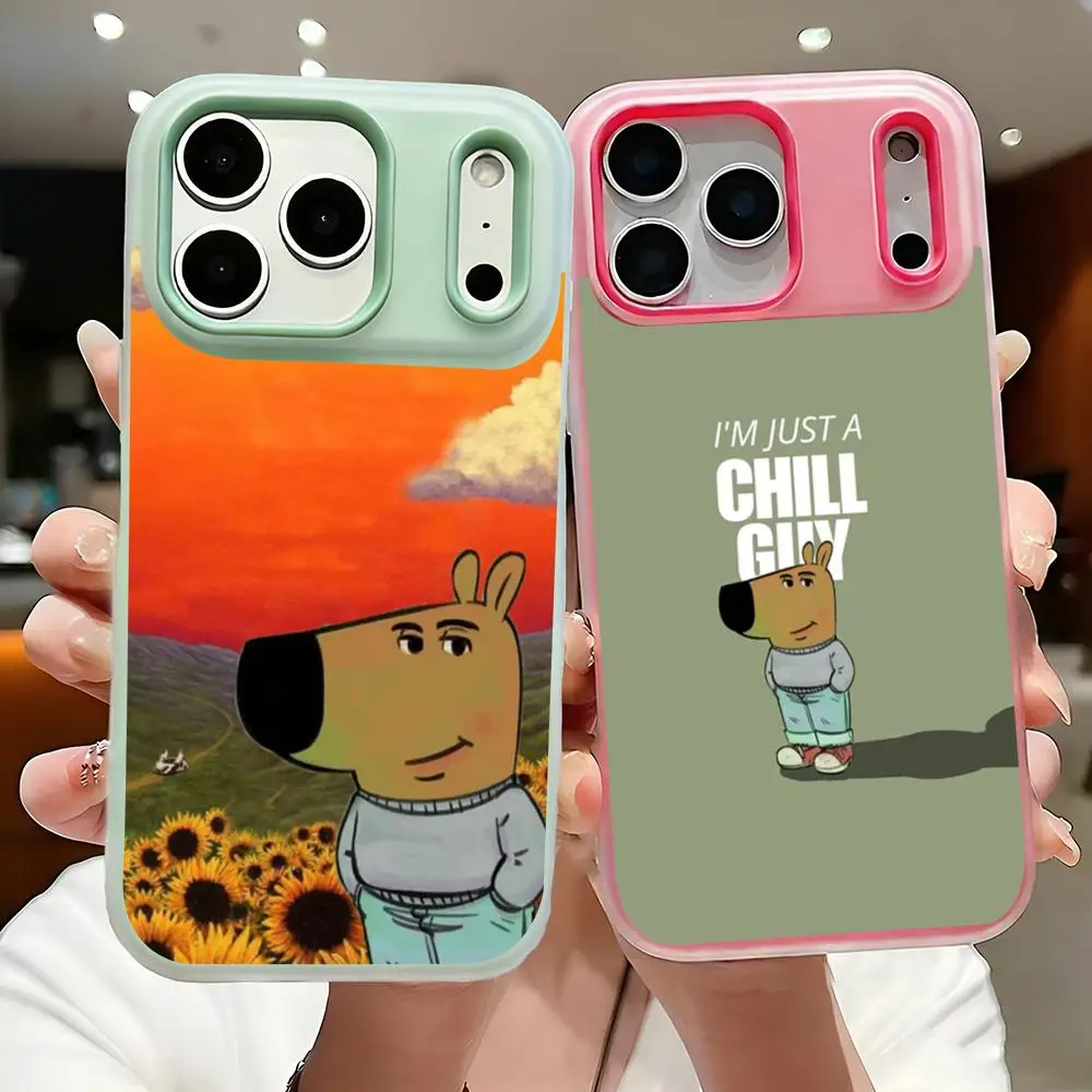 Capa de Celular MEME C-Chill Funny Guy Transparente Fina de Gel para iPhone 17-12, Capa de TPU Macia Antichoque e Anti-Amarelamento