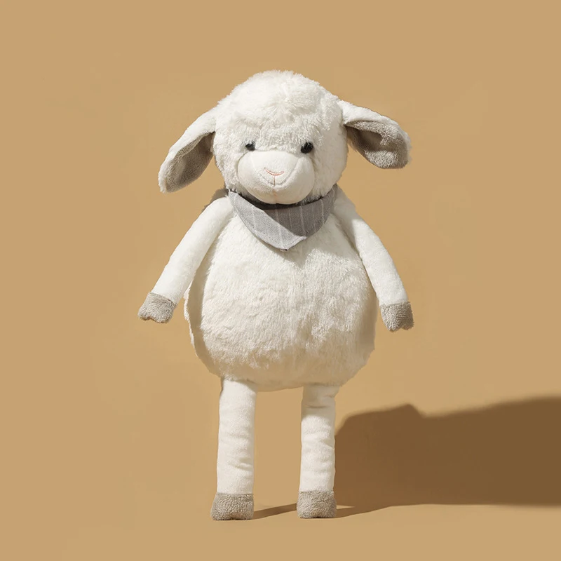 36cm Fluffy White Sheep Plush Toys Soft Stuffed Lamb with Scarf Cuddle Plushie For Children Birthday Christmas Gifts