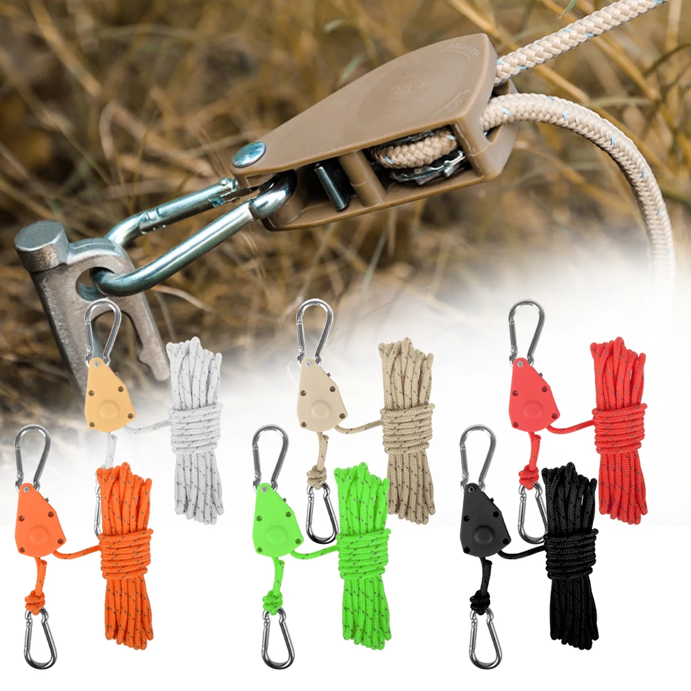 High Quality Brand New Rope Lanyard Strap 100g Adjustable Fastener Lifting Pulley Non Slip Tent Pulley Ratchet Hanger