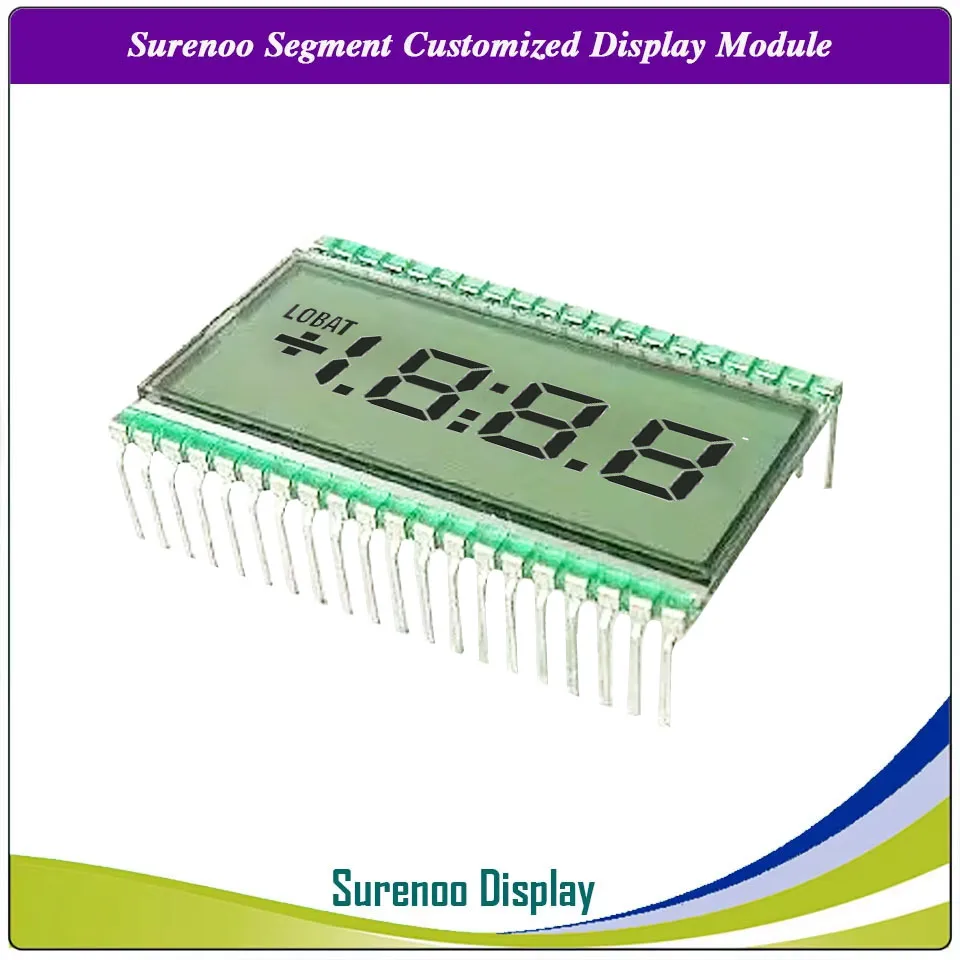 Nowy, personalizowany moduł wyświetlacza LCD Surenoo, 3 1/2 3.5-bitowy, 3V, segmentowy, cyfrowy, szklany ekran 50.8*30.5MM 40P do multimetru.