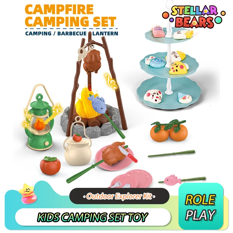 キッズキャンプセットおもちゃアウトドアエクスプローラーキットごっこ遊び子供用テントキャンプファイヤー誕生日ギフト男の子女の子自然冒険ツール