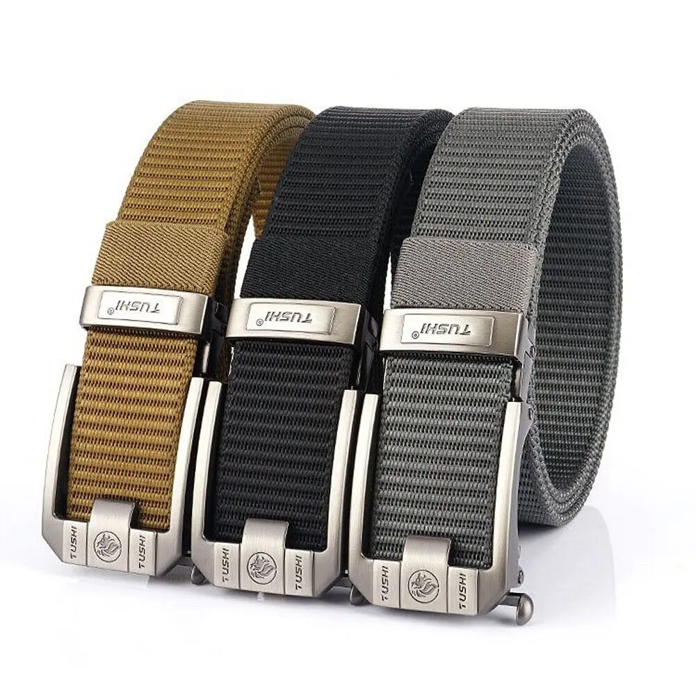 

New Thickened Canvas Belt for Men Women Jeans Outdoor Automatic Buckle Toothless Versatile Casual Fashion Top Quality Waistband