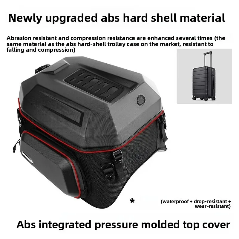 Hard shell waterproof motorcycle bag trunk rear seat riding bag