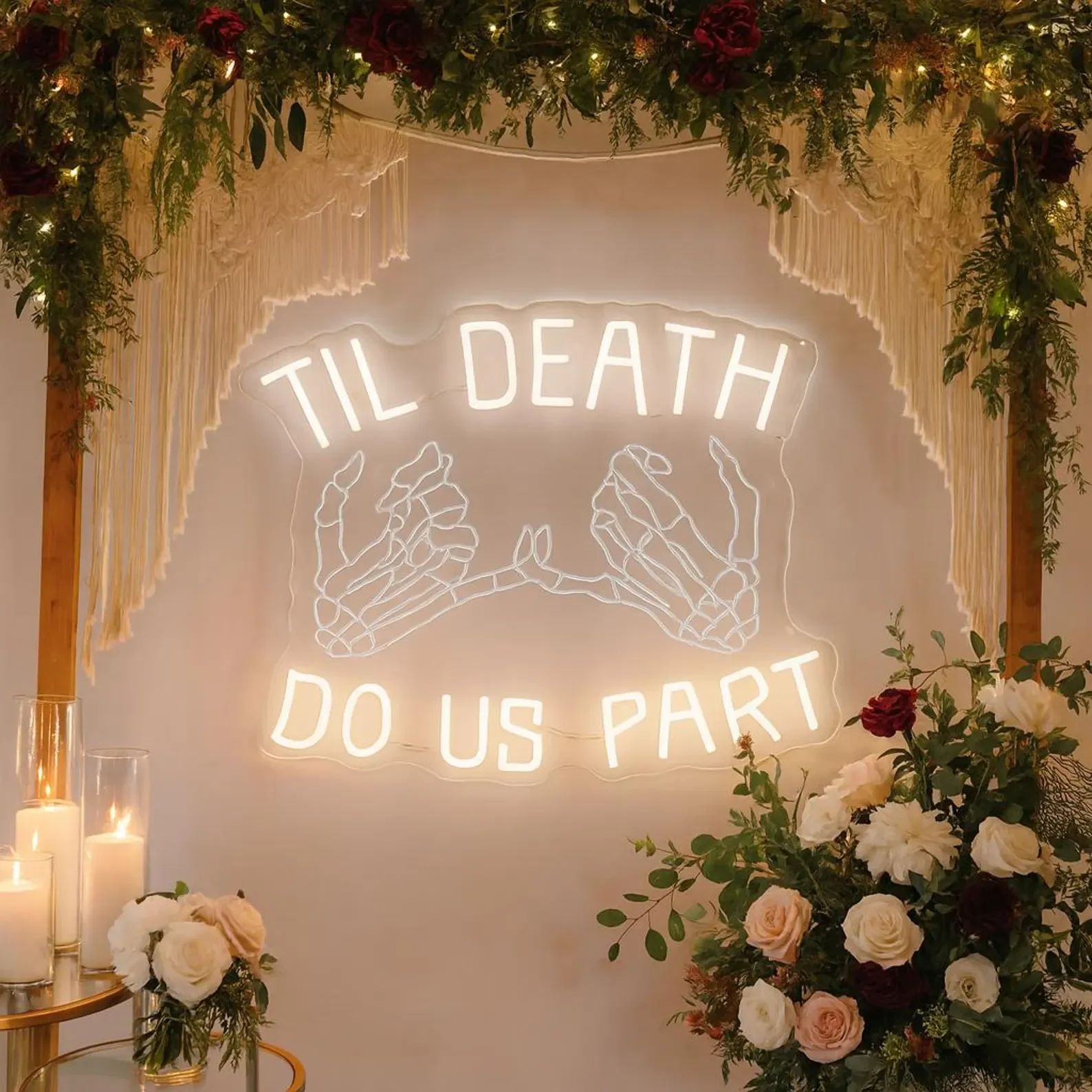 Til Death Do Us Part Neon Sign,Gothic/Halloween Wedding Decor,Gothic Couple Neon Sign,Dark Romance Gift,Gothic Home Decor