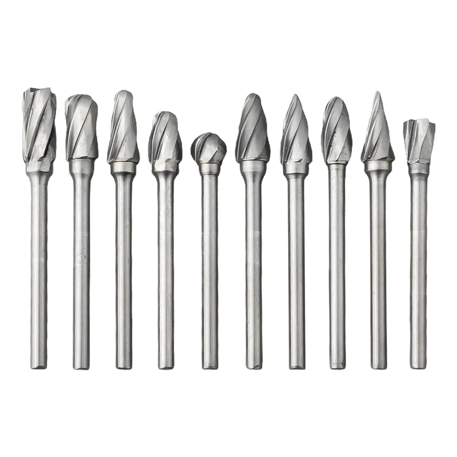 Alumínio Carbide Rotary Burrs Set, Aluma Cut, Adequado para a maioria das pequenas ferramentas rotativas, 10pcs