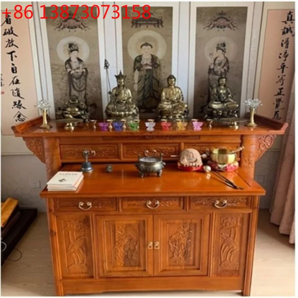 

Solid wood table sets, cabinets, household Buddha tables, stripes, incense cases, temples, God of Wealth offering tables