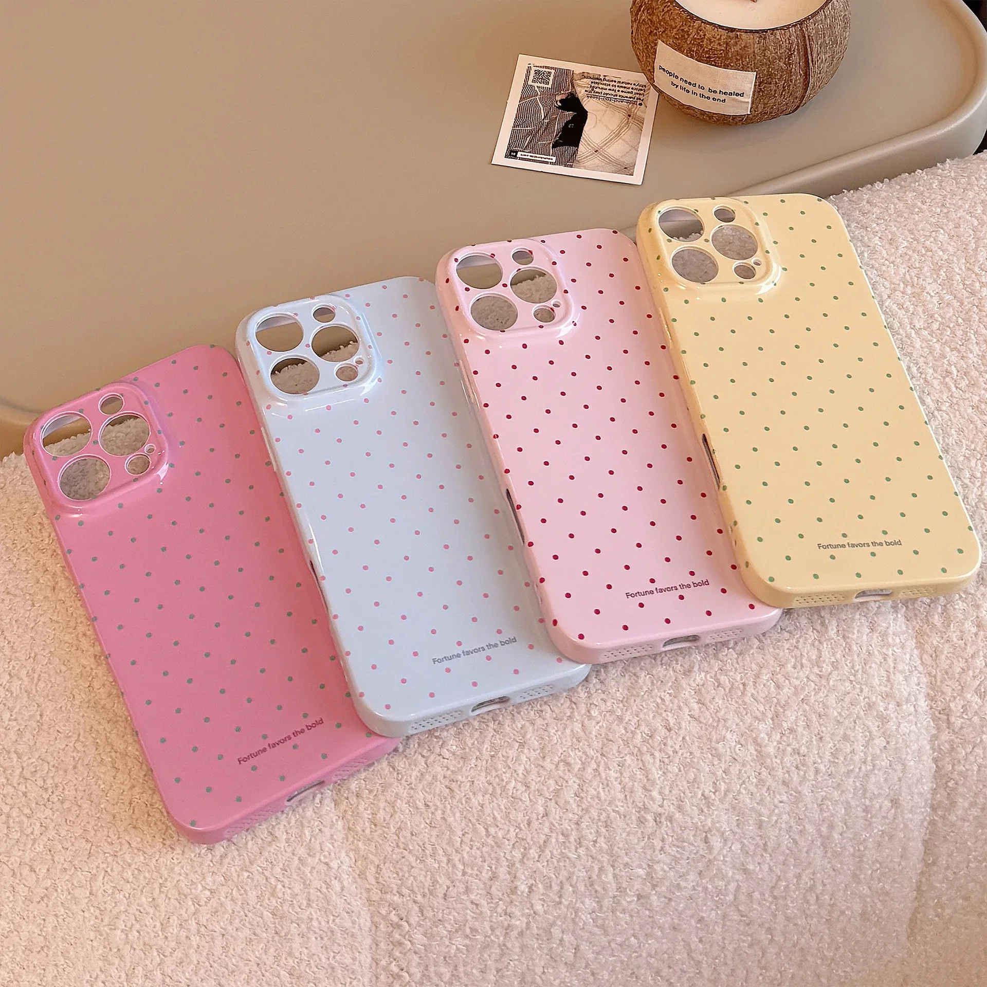 Korean Cute Polka Dot  Phone Case for Samsung Galaxy S20 S21 S22 S23 S24 S25 FE Plus Note20 Ultra 4G 5G Glossy Film Hard PC - náhled 3