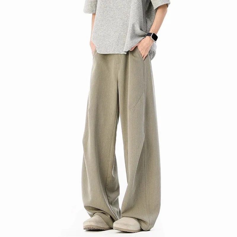 

Мужские однотонные широкие брюки свободного кроя с высокой талией, прямые, мешковатые, в уличном стиле