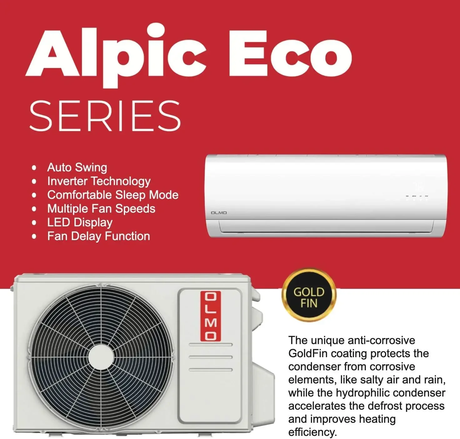 Alpic 9,000 BTU, 110/120V Ductless Mini Split AC/Heating System With Heat Pump Including 16ft Installation Kit