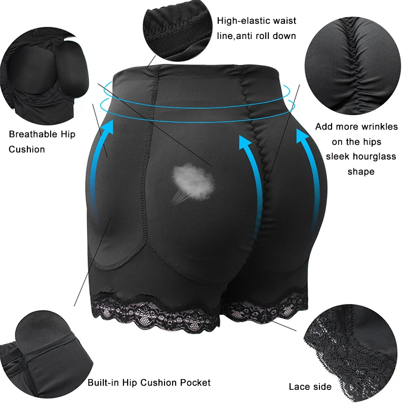 Body Shaper Women Shapewear Fake Butt Lifter Panties Hourglass Control Padded Booty Enhancer Brief Lingerie Shaper Hip Enhancer