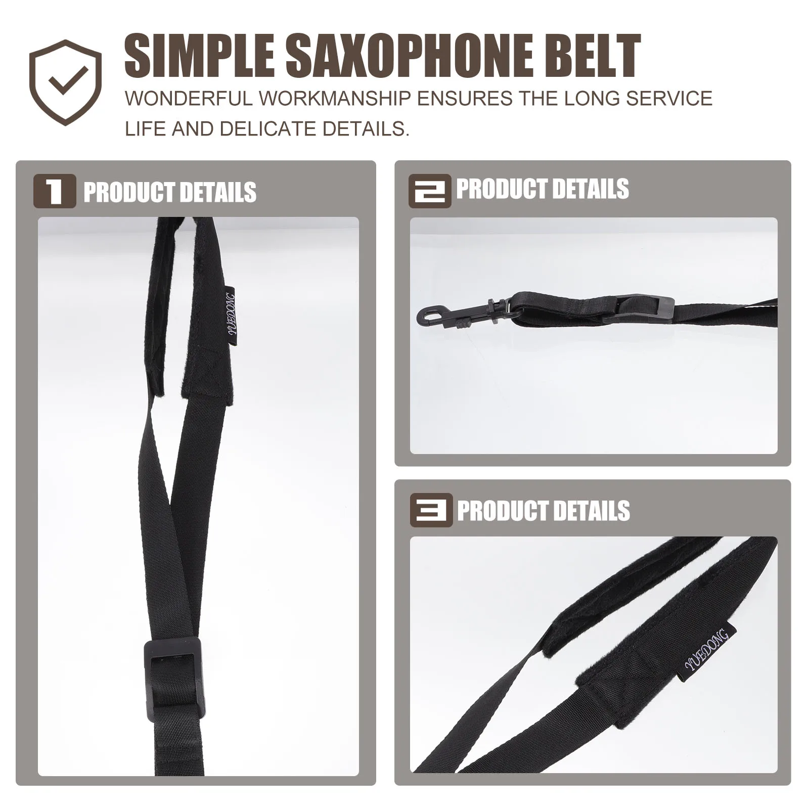 

Thickened Cotton Neck Strap Saxophone Soft Padded Harness Filling Metal Soprano