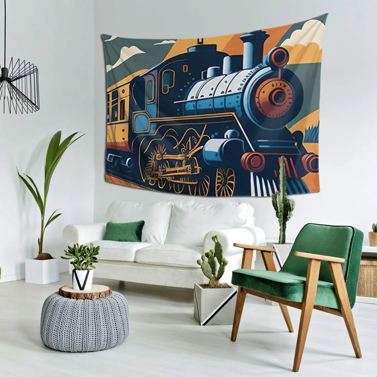 

Classic Train Tapestry Wall Hanging Aesthetic Home Decoration Tapestries for Living Room Bedroom