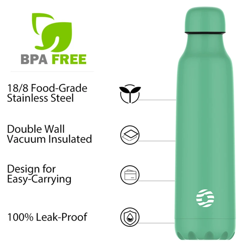 FEIJIAN Stainless Steel Water Bottle Double Wall Vacuum Insulated Sports Water Bottle for Cold and Warm Drinks Christmas Pattern