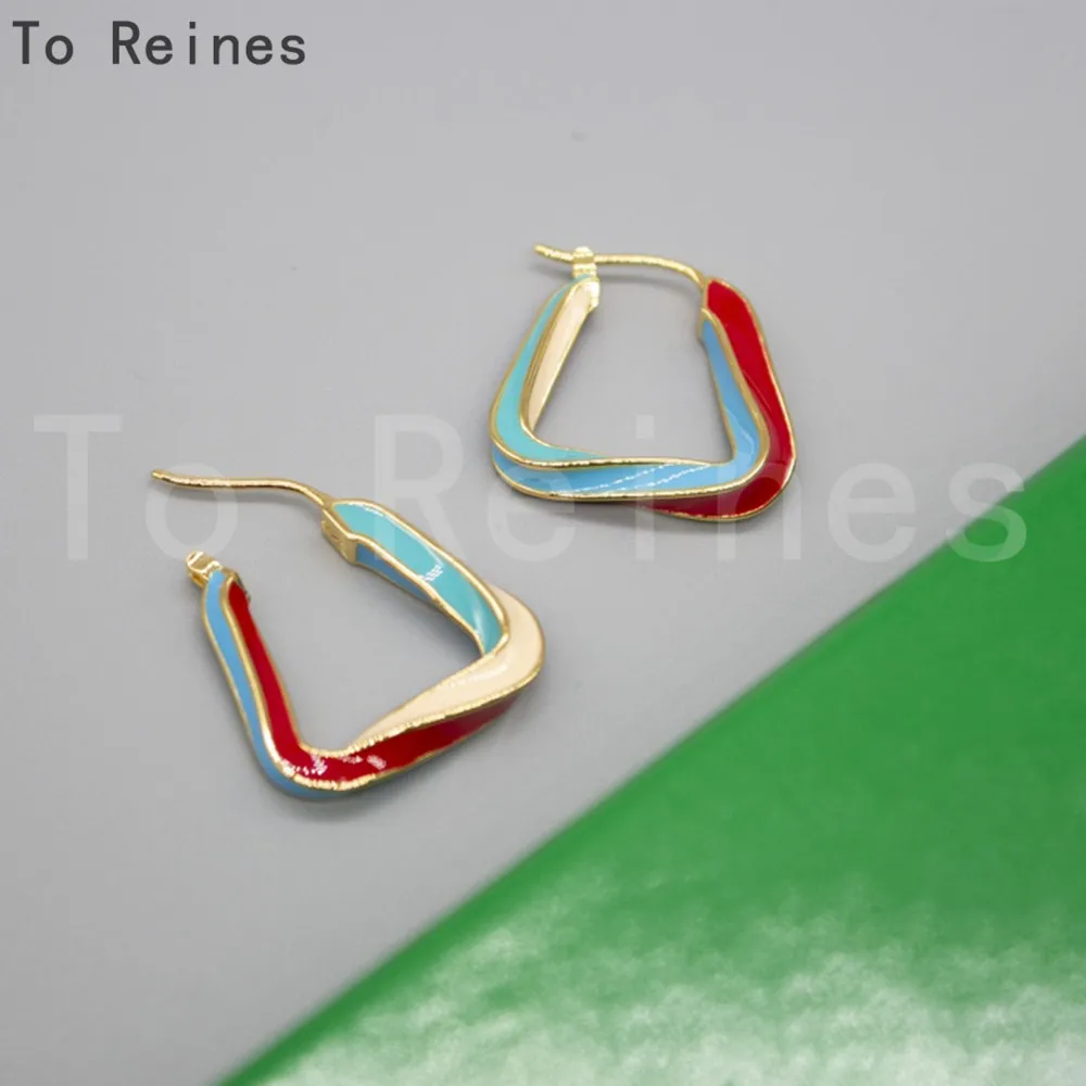 

To Reines New Trapezoid Colorful Contort Charm Earring For Women Multi-colored Fashion Accessories Special Evening Party Jewelry