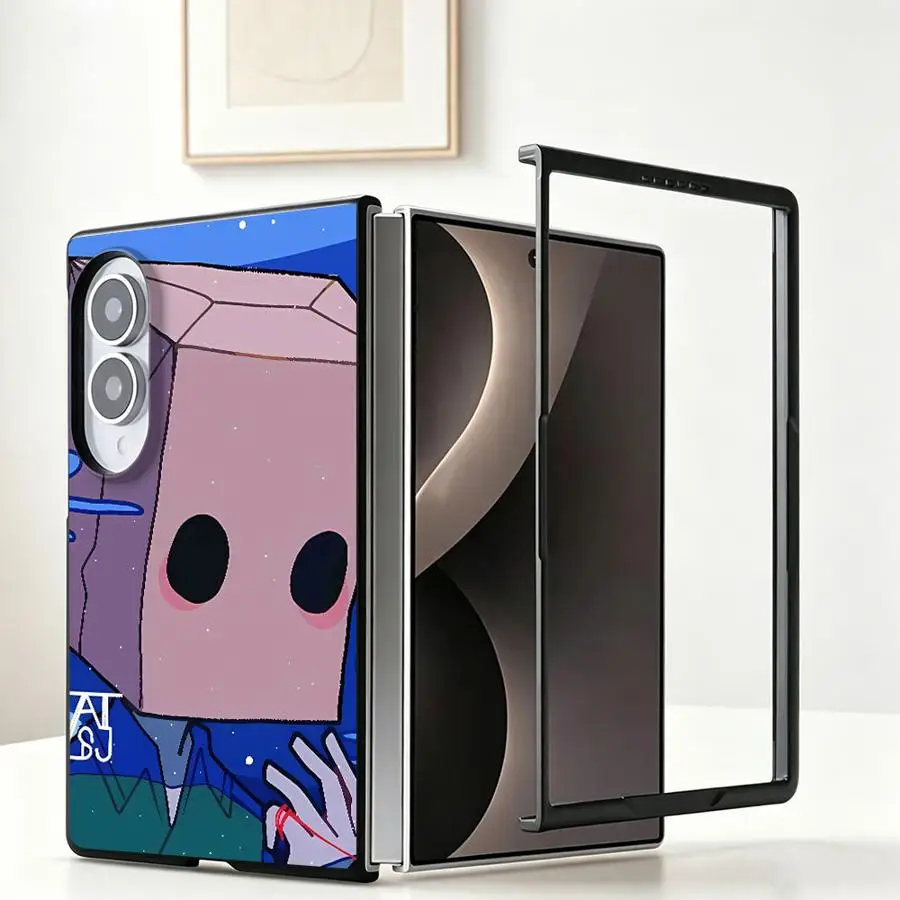Case for Samsung Galaxy Z Fold 8 Z Fold8 Wide ZFold8 ZFold Wide Luxury Phone Cover Bright Blue Waving Box Man