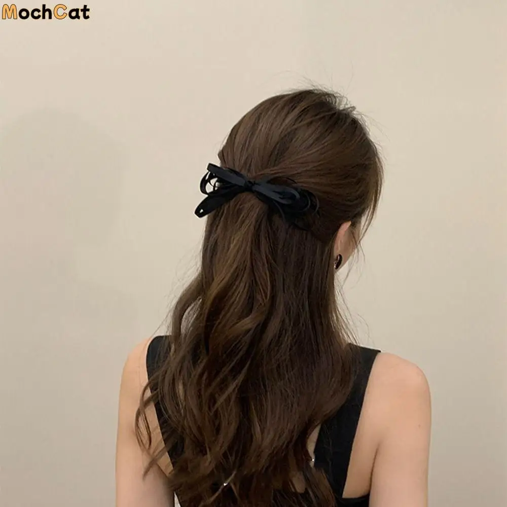 

Clip Cloth y2k Ribbon Bowknot Spring Clip Female Hair Accessories Balletcore Bow Hairpin Girl Hair Rope Korean Style Headwear