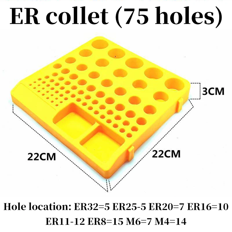 Milling Cutter Drill Bit Tap Collet Tool Storage Box CNC Tool Placement Rack Parts ER11 ER16 ER25 ER32 ER Series Accessories Box