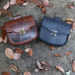 Retro Belt Pouch Coin Purse Waist Bag Medieval Viking Leather Belt Halloween Renaissance Costume Festival Cosplay Accessory