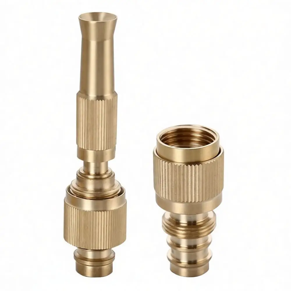 Metal High Pressure Water Garden Hose Nozzle Tool Adjustable Spray For Car Wash Cleaning Watering Yard Device