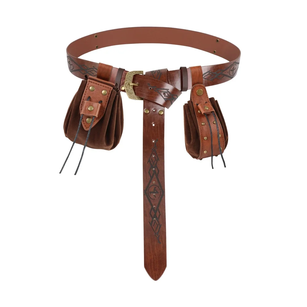 Middeleeuwse riem Retro riem Koperen munt Heuptas Wandelen Rok Clip Viking Ridder Rollenspel Riem Prop