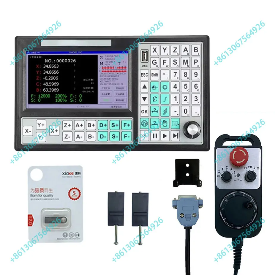 Cnc 5-axis Usb Offline Controller Smc5-5-n-n 500khz G Code Support Rtcp+6-axis Emergency Stop Handwheel Mpg