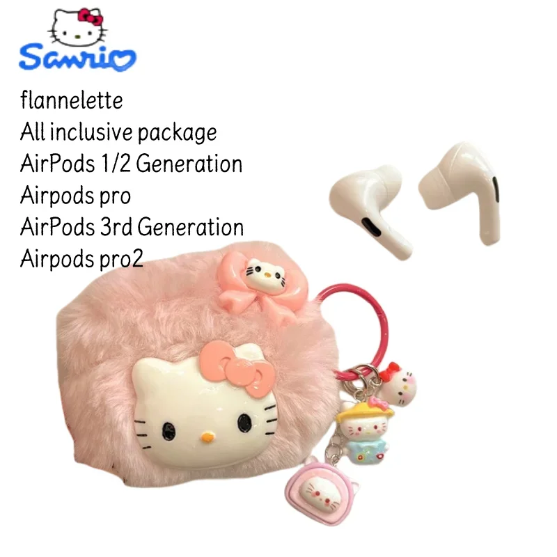 Auricular Hello Kitty nuevo con colgante adecuado para Apple AirpodsPro nueva funda para auriculares de tercera generación Airpods1/2a generación