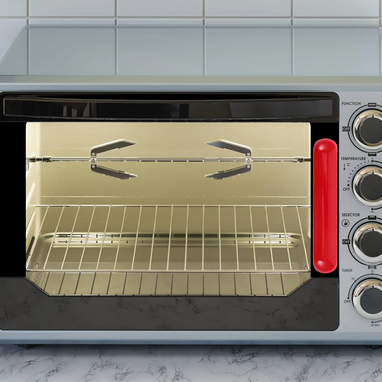 

U-образная ручка из бакелита, красная, усиленная, межцентровое расстояние 120 мм, для промышленного оборудования, замена ручки двери печи