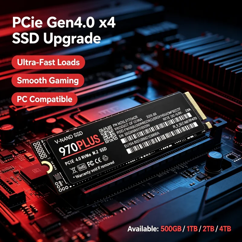 Internal M.2 NVMe SSD 970 PLUS PCIe Gen4.0 X4 TLC 3D NAND 500GB 1TB 2TB 4TB 2280 Gaming Drive For PS5 PC Laptop