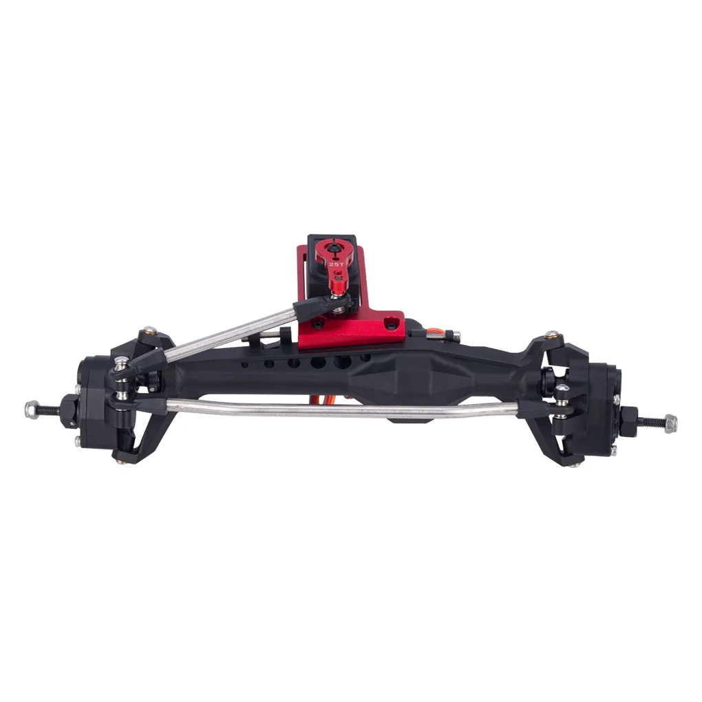 RCGOFOLLOW 1/10 Supporto Servo Sterzo di Precisione in Lega di Alluminio Staffa di Montaggio Servo per Axial Capra LCG RC Accessori Auto Rosso