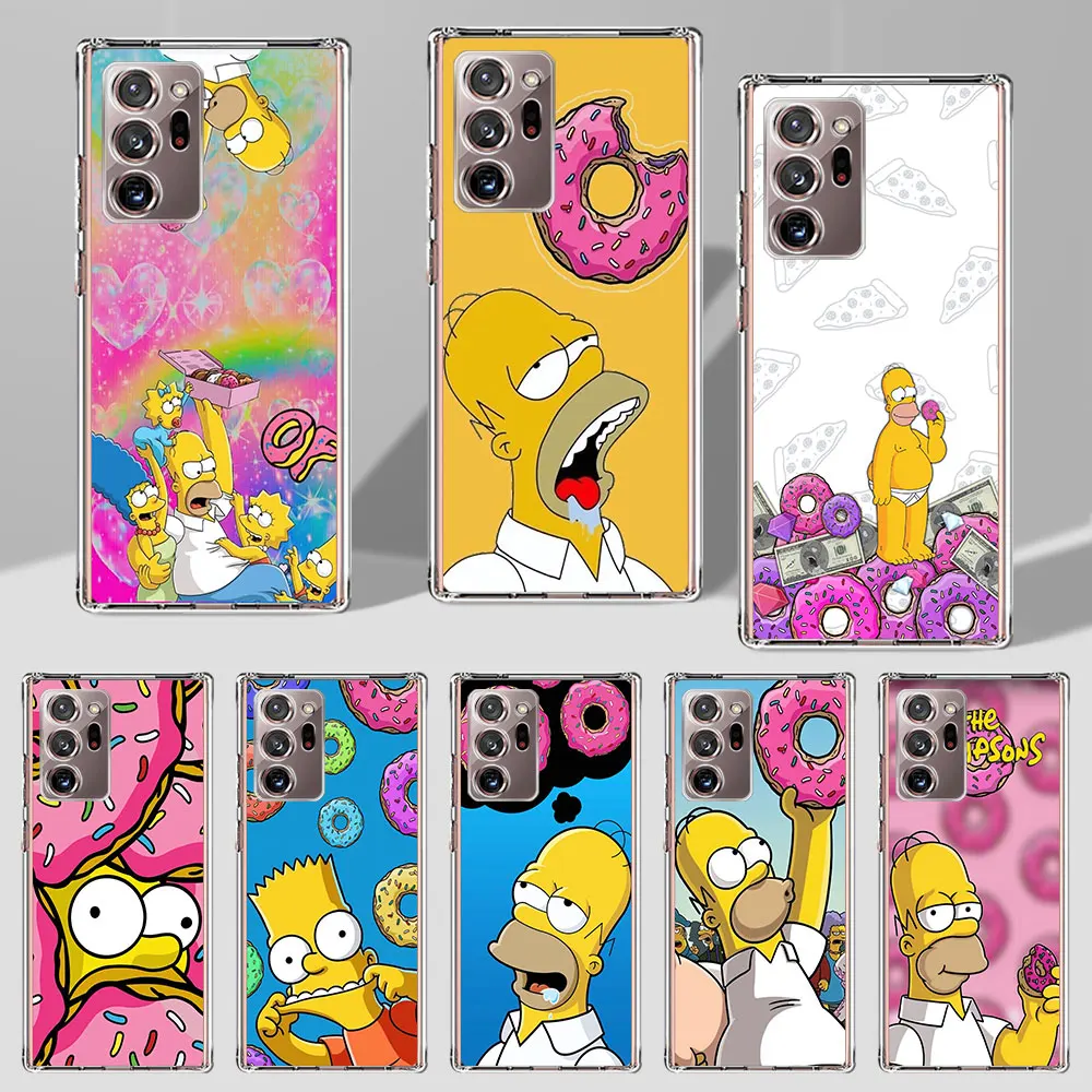 Homer The Simpson Case for Samsung Galaxy Note 20 Ultra 5G 10 Plus 8 9 10 Lite Transparent Soft Phone Cover M52 J4 J6 2018 M11