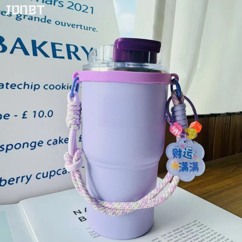 For Stanley Tumbler Strap Cup Accessories Universal Suitable For 6-10cm Cup Mouth Purple Braid Portable Hand Lanyard Cup Holder