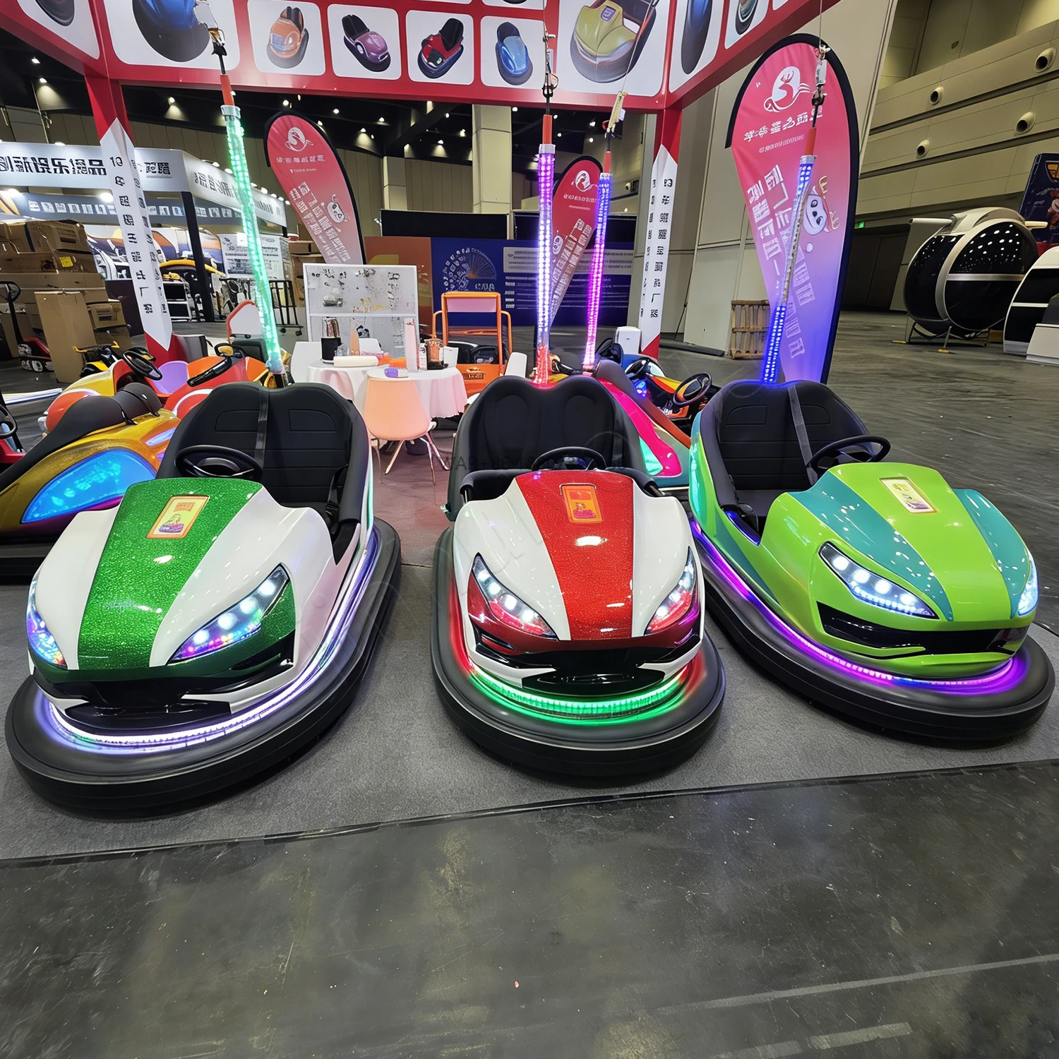 

Tender Project Amusement Park Rides Children's Electric Ceiling Net Track dodge Bumper Cars for Sale