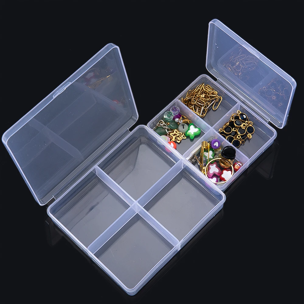 

6.5x7.3cm PP Storage Box Mini Transparent Plastic Case Container Square Rectangle Packaging Box for Jewellry Beads Small Items