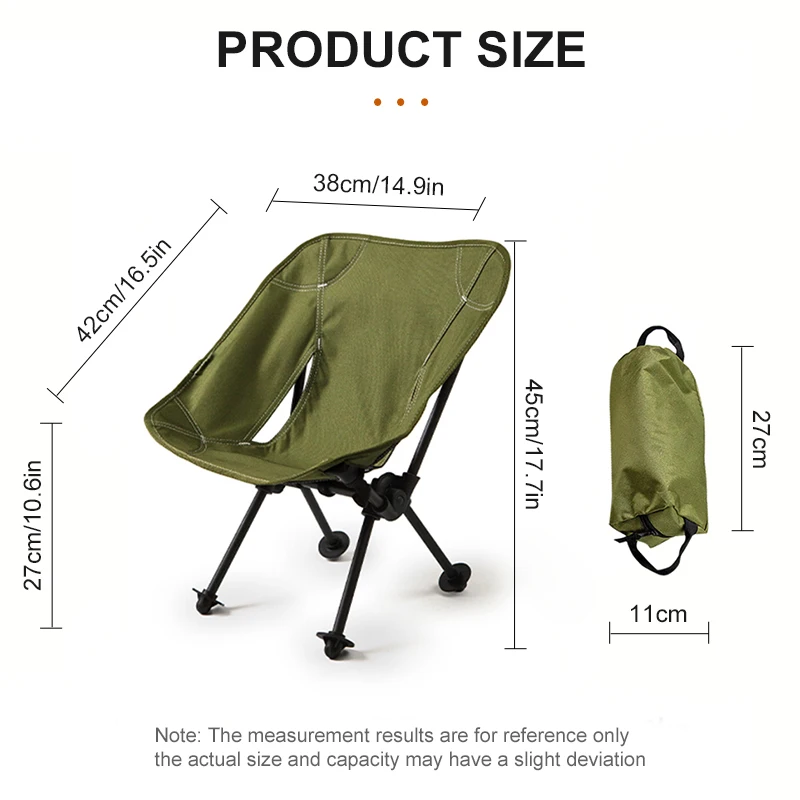 WESTTUNE Children Camping Moon Chair Kids Folding Armchair Backrest Seat Mini Folding Ultralight Storage Moon Tactical Chair