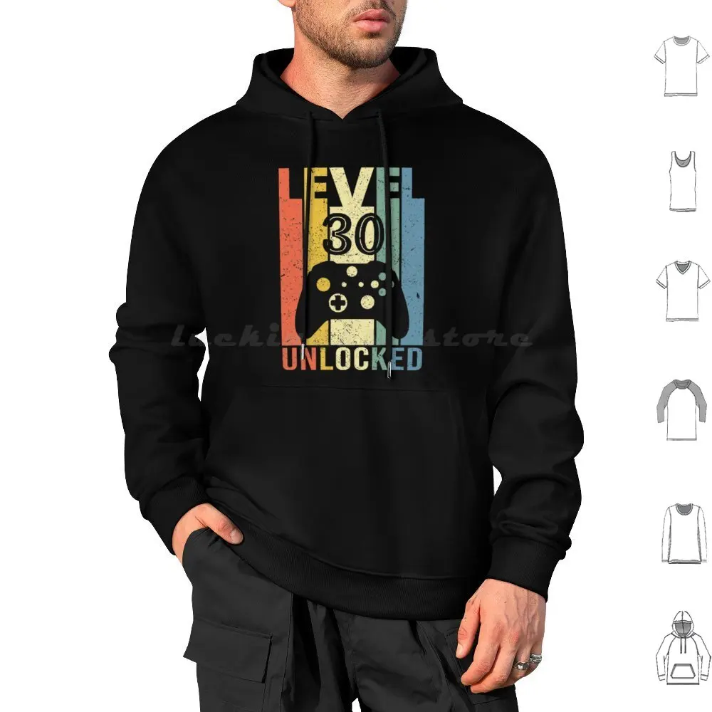 30th Birthday Level 30 Unlocked Video Gamer Hoodies Long Sleeve 30th Birthday Level 30 Unlocked Level 30 Video Games