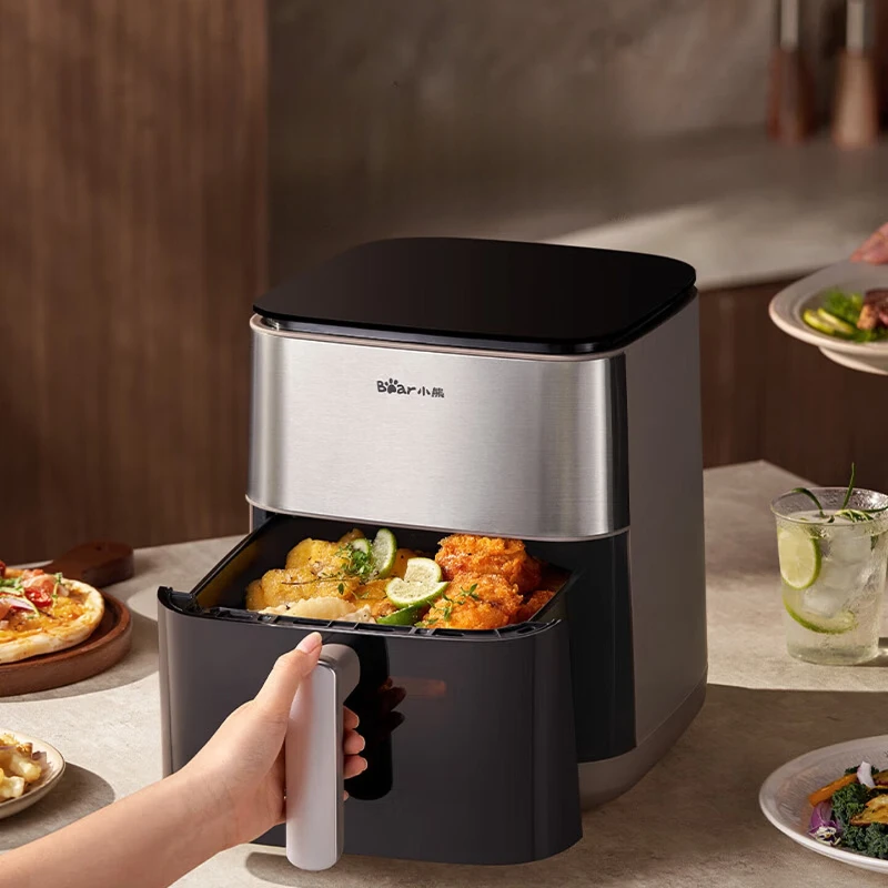 6.2L Air Fryer Household Dual Heat Source Metal Cavity Oven Smart Touch Control French Fries Chicken Wings Egg Tart Machine