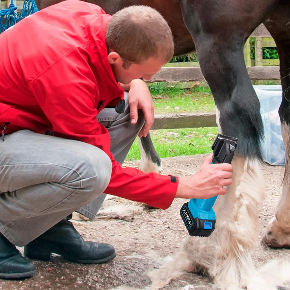 Electric Professional Horse Clippers 6 Speed  Animal Grooming Horse Cow Farm Livestock with Plastic Box for Makita 18V Battery