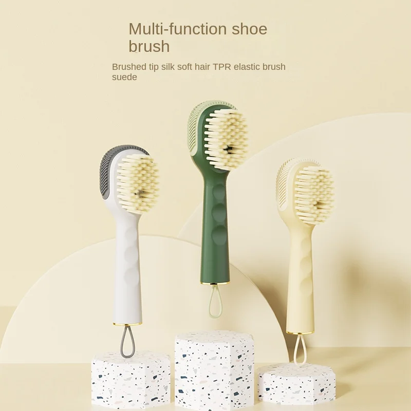 4252 Refillable Shoe Brush with Pump, Gentle Soft Bristles for Easy Cleaning & Travel