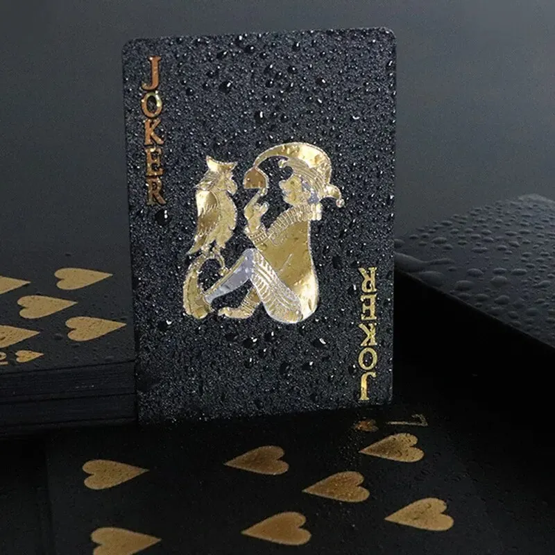 Black Gold Playing Card Game Card Waterproof Creative Magic Tools Chessboard Game Props For Home Holiday Classic Party Game