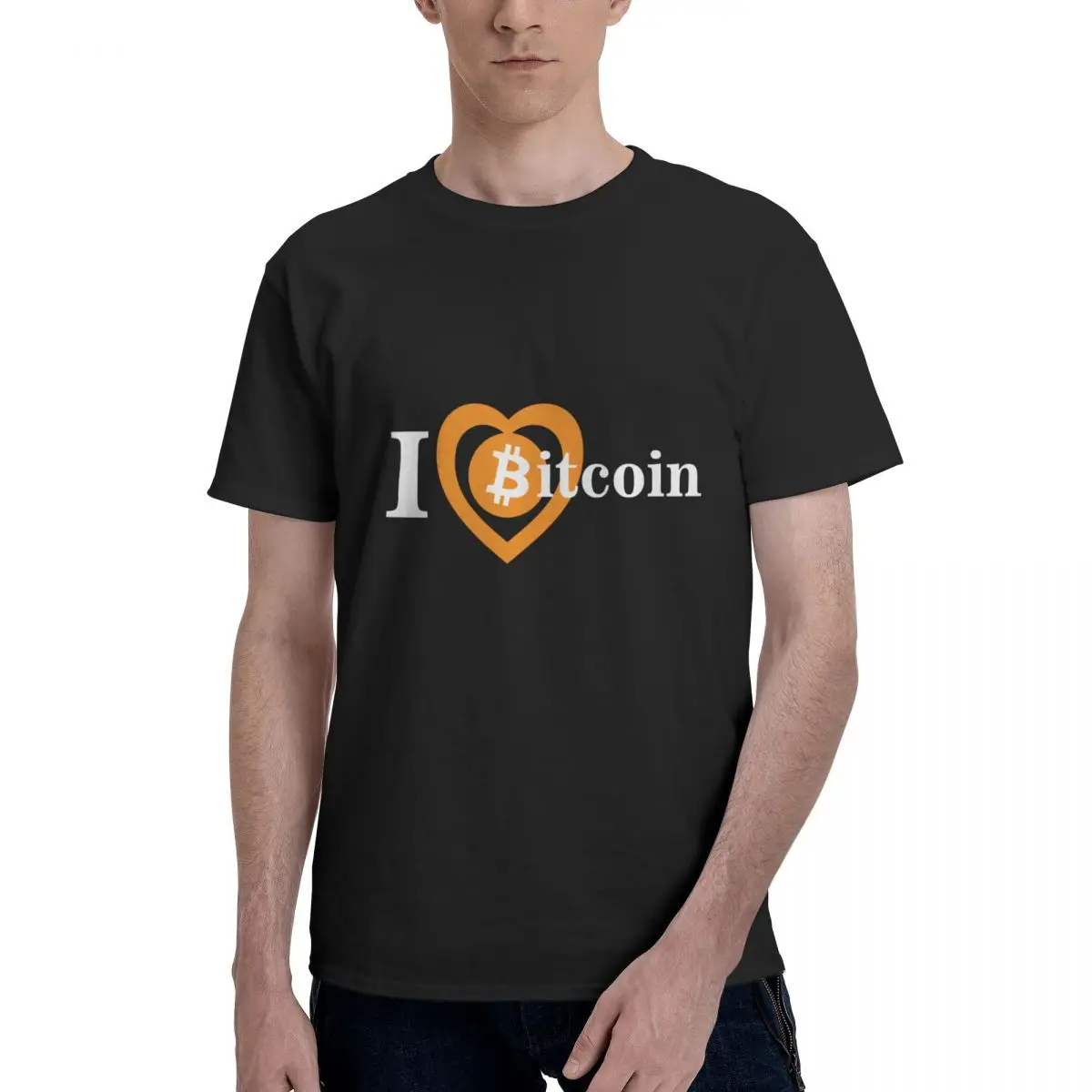 

Футболка I Love Bitcoin, хлопковый топ, Однотонная футболка, топы, футболки