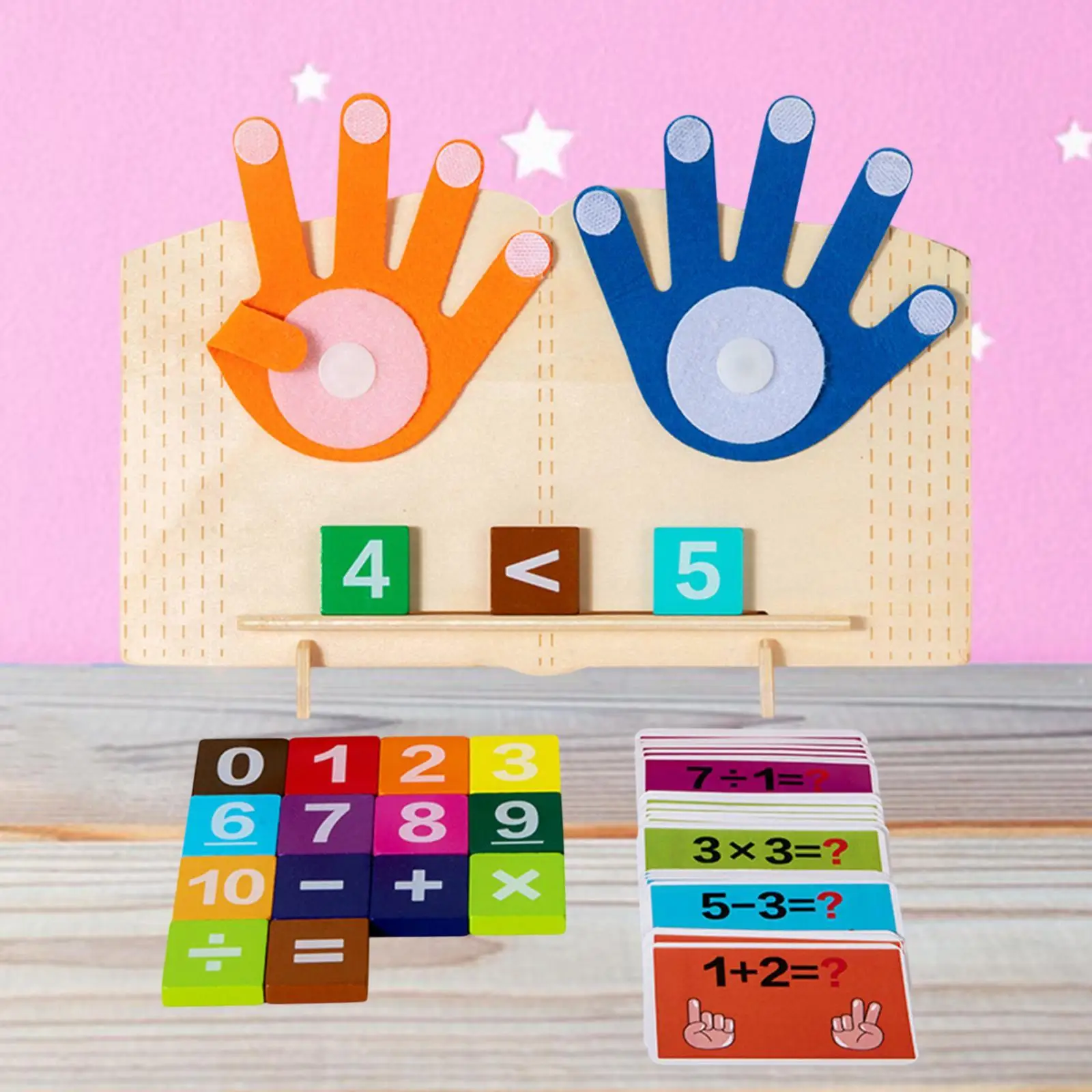 Math Game Felt Board, Finger Numbers Counting Toy, Number Counting Blocks Educational Toys for Kids 3 4 5 Year Old Boys Girls