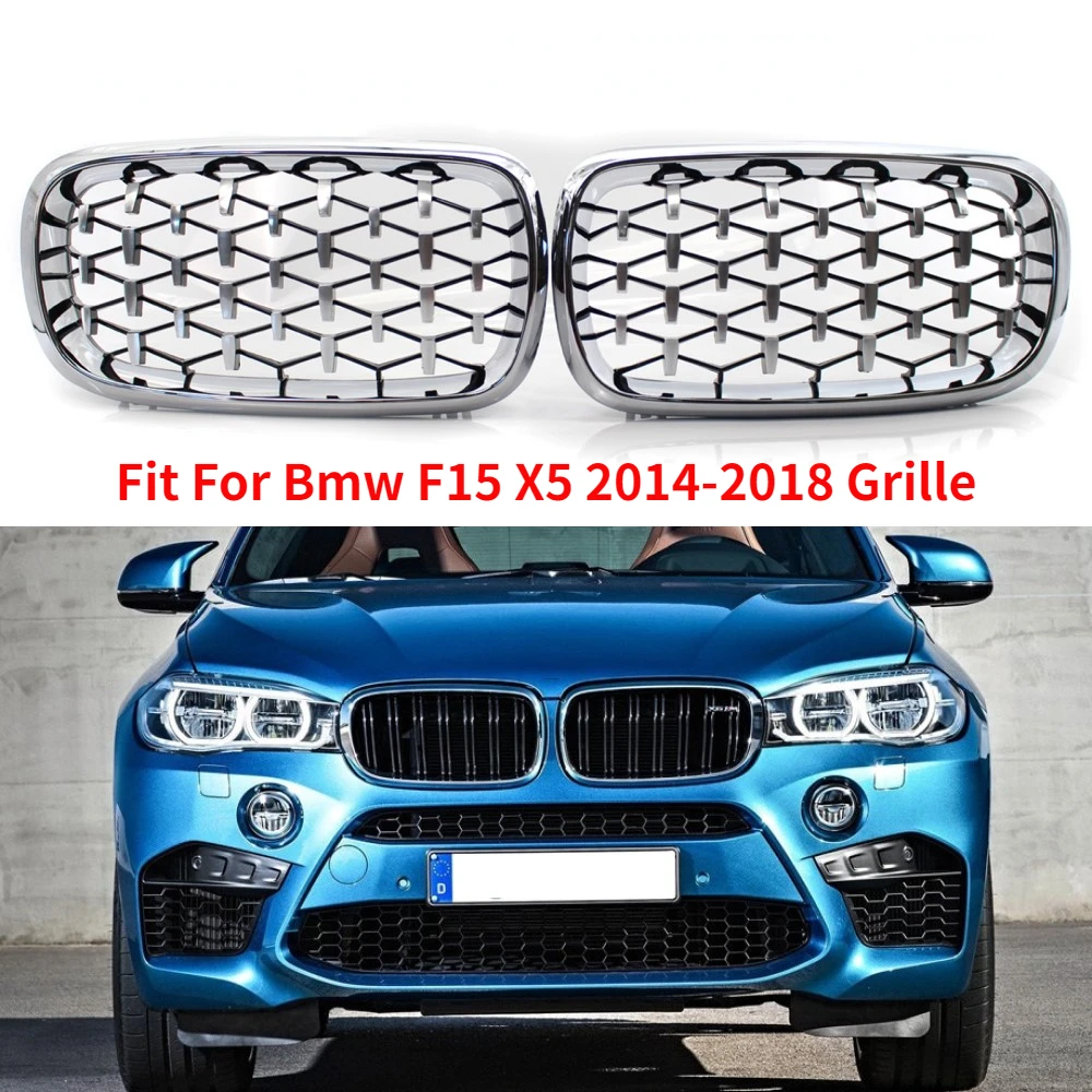 

Fit For Bmw F15 X5 2014-2018 Grille Front Replacement Kidney Grill Diamond Meteor Style Racing Grills Car Accessories