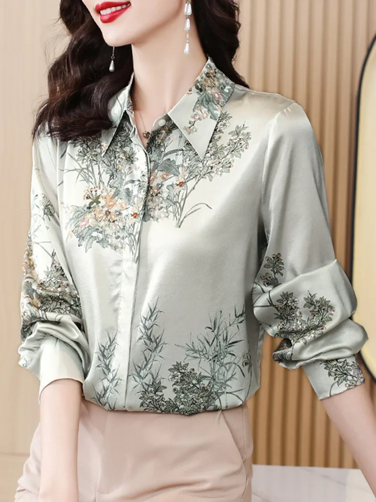 2023 Fashion Shirts for Women OL Elegant Women Blouses Spring New Women\'s Luxury Blouses Female Clothing Basic Floral Women Tops