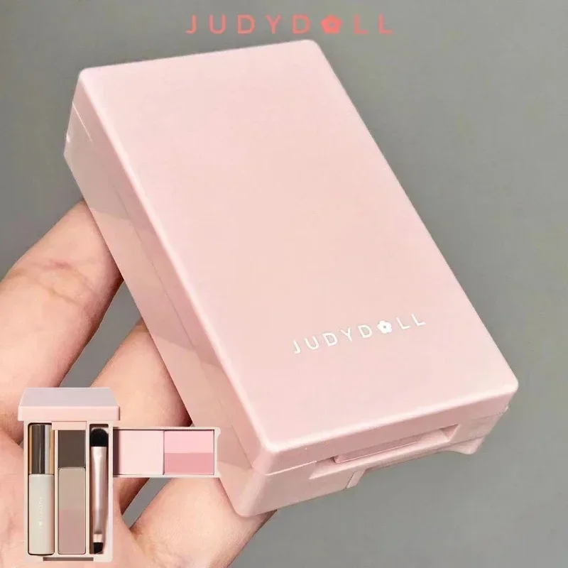 Judydoll Mini Eyeshadow Complexion Travel Palm متعدد الوظائف للسفر طبيعي طويل الأمد لمستحضرات التجميل للوجه