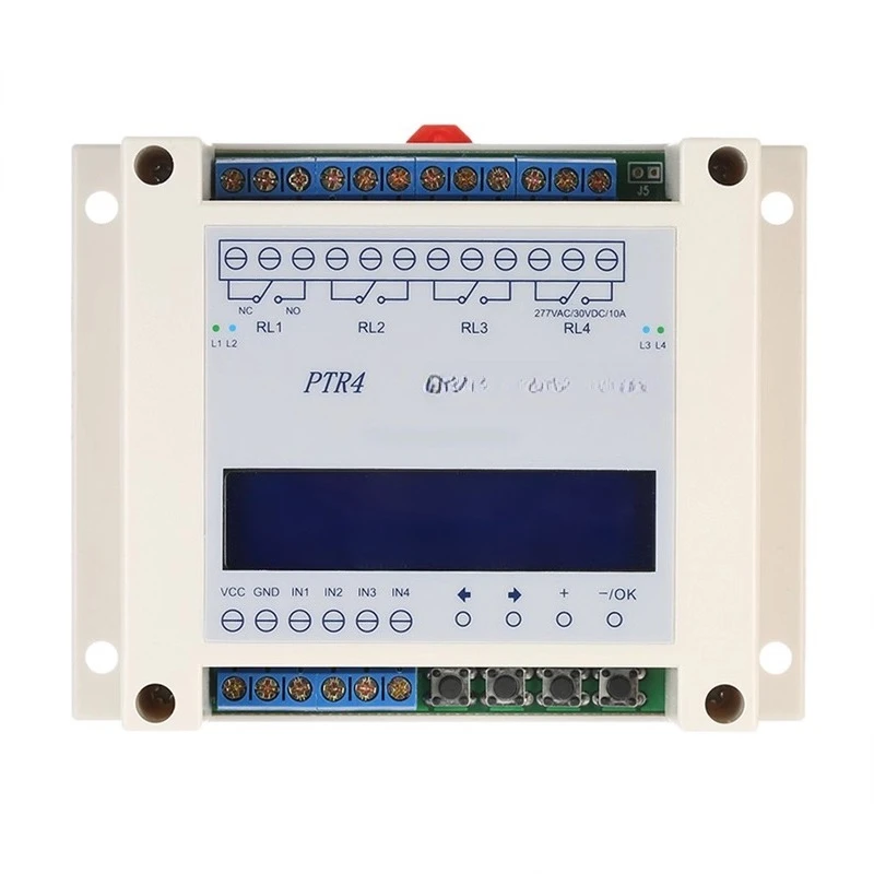 

Voltage Signal Trigger Delay Rotary Switch PTR4-IND, Four-Way Timer Relay Independent Timing Cycle