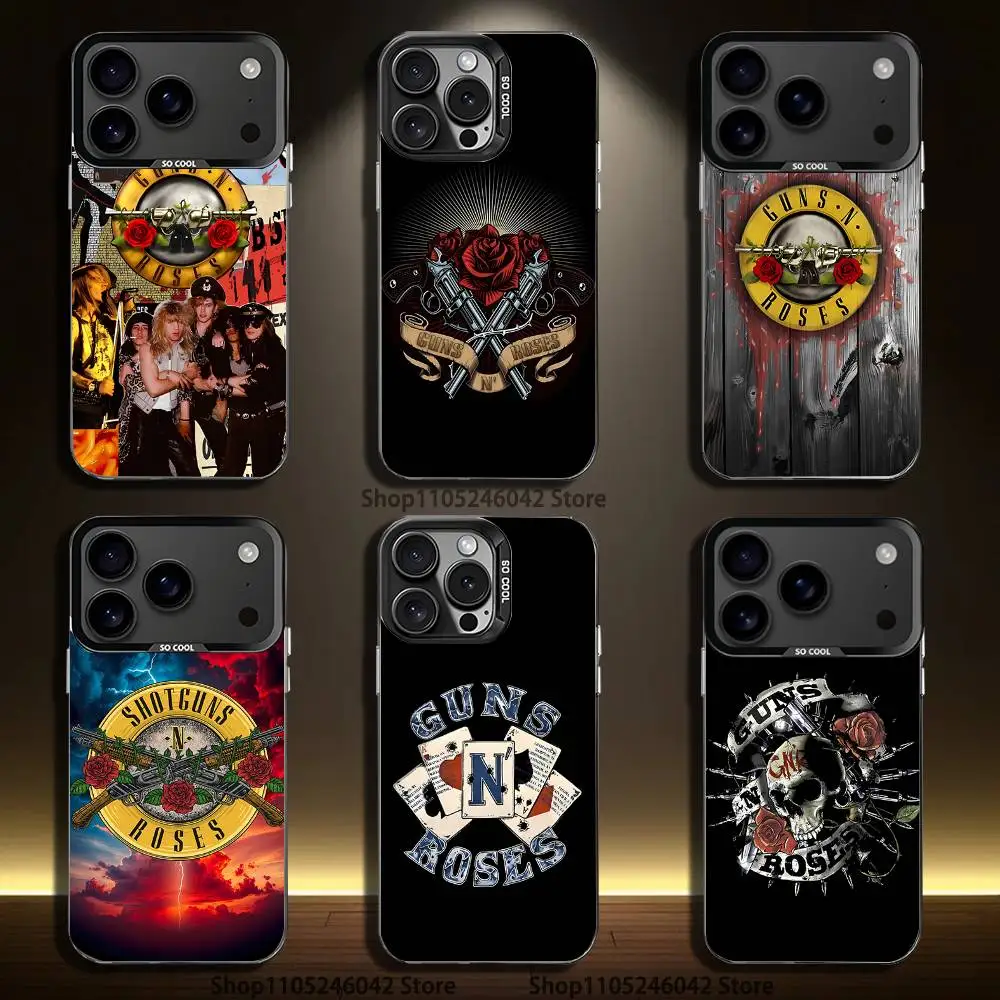 

Band G-Guns N Roses Phone Case For iPhone 17,16,15,14,13,12,11,Pro,Max,Plus,Black Matte Shockproof Cover