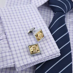 Luxurious Hollow Silver-Plated French Style Shirt Cufflinks For Mens Crystal Rhinestones Buttons Wedding Groom Farors Jewelry